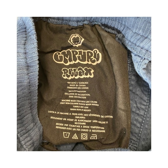 Empyre Corduroy Pants Mens Small Blue Embroidered Logo Pockets Drawstring Casual - Picture 8 of 9